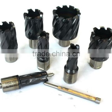 Magnetic drill cutting tools annular cutter with coating