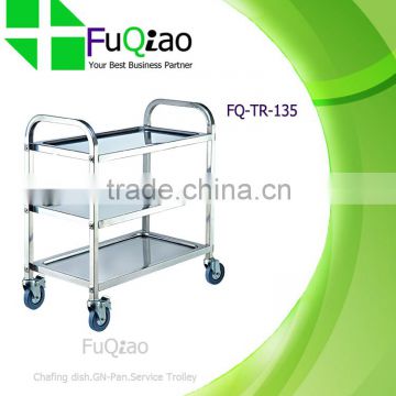 Stainless Steel Airline Service Cart Catering Cart Beverage Cart with Noiseless Wheels