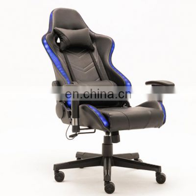 New Arrivel Custom Logo Promotion Home Office Furniture Headrest Back RGB Lights  Folding Cushion Swivel Ergonomic Gaming Chair