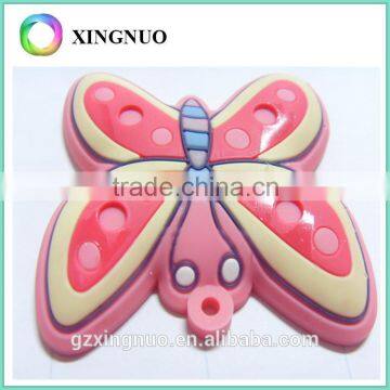 2D customized pvc rubber butterfly shape key chain