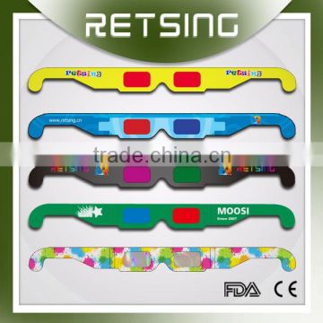 Custom printed red blue 3d paper glasses China price