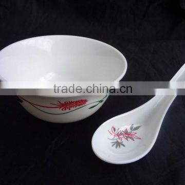Melamine rice bowl and spoon set 2pcs