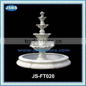 carved white marble 4 tier water fountain