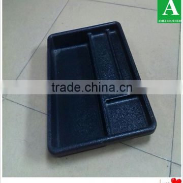 qualified black color ps chrome plastic thick compartments tray