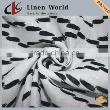 55%Linen 45%Cotton Printed Woven Fabric