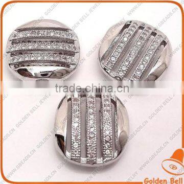 BJ4557 pave zirconia round connector,micro pave jewelry,brass with 62pcs cubic zirconia beads jewellery
