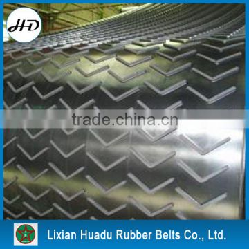 high inclination-angle patterned rib conveyor belt/chevron conveyor belt