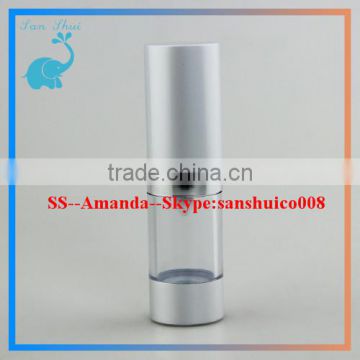 manufacture 0.5oz silver airless serum bottle 15ml good design silver airless cream bottles