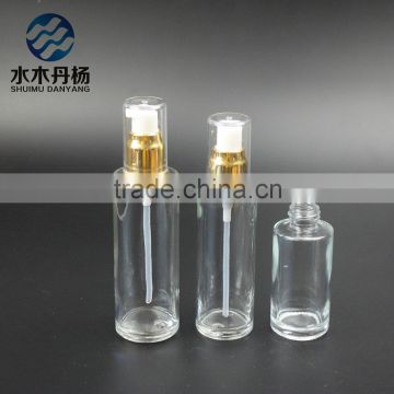 2016 New arrival 100ml luxury cosmetic lotion glass bottle with pumps