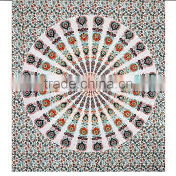 White Mandala Tapestry Indian Tapestry Bedspread Bohemian Hippie Tapestry beach throw home decor ethnic tapestry large size