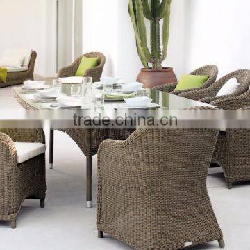 Poly rattan Dining Set - Pation Garden Dining Room Furniture - Synthetic Rattan Dining Set