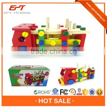 Hot selling educational mini baby wooden car toy for sale