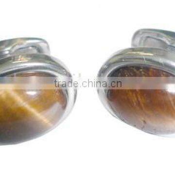 2013 fashion titanium tiger's eye metal cufflink