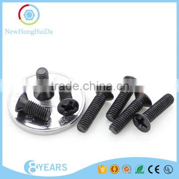 Carbon-steel black kilvery cross recessed plated flat head machine screw