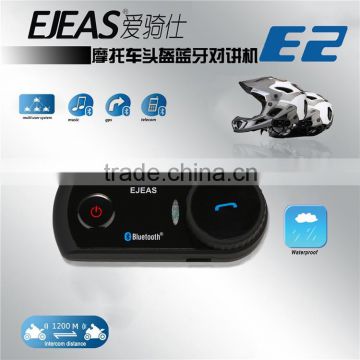 EJEAS E2 Wireless Bluetooth Bike Intercom Communications for 4 person use 1200m talking distance