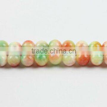 SL72229 Dyed Light Orange Jade Plain Round Beads