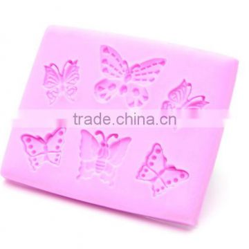 Six pcs butterfly silicone fondant mold