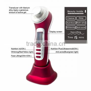 BP-012 ultrasonic and iontophoresis device for face and body beauty spa