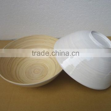 White lacquer bamboo bowl with highly used value from Vietnam