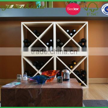 cheap decoration wooden storage rack, eco-friendly wine storage rack with divider
