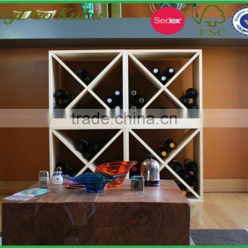 cheap decoration wooden storage rack, eco-friendly wine storage rack with divider