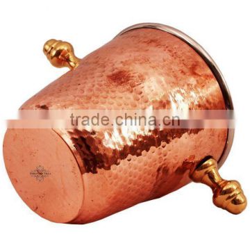 copper wine ice bucket with handle