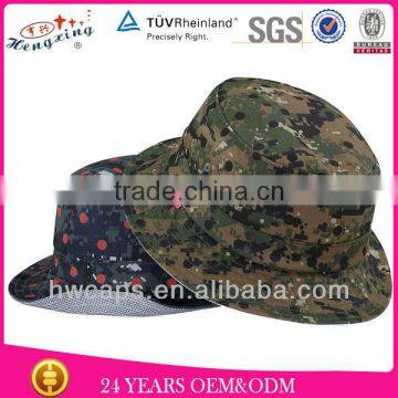 Custom made Woven label demin fishmen camo bucket hats for sale