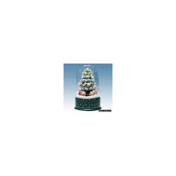 Sell 36cm Music Snow Cube with Optic Fiber Tree and Revolving Deer