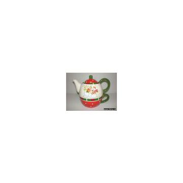 ceramic tea cozy with santa claus design