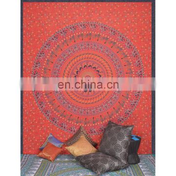 Single Bed Decorative Bohemian Hippie 100% Cotton Wall Hanging Indian Tapestry