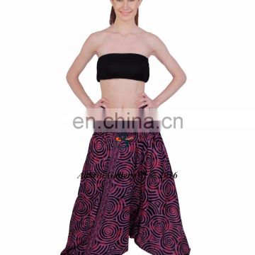 Women Jumpsuit Dress Aladdin Purple Spiral Print Casual Harem Pant