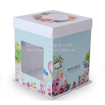 Large food cake packaging box with clear lid