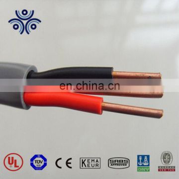 Low voltage 300/500V BS6004 6242Y PVC insulated twin and earth flexible flat electrical wire and cable