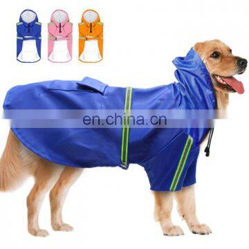 Factory Wholesales Dog Raincoat Waterproof Pet Hoodie Full Cover Reflective Pet Raincoat
