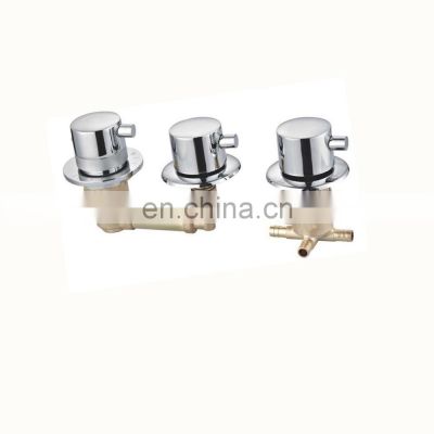 Bathroom Triple Zn Alloy Handle Brass Shower Taps Thermostatic Mixer