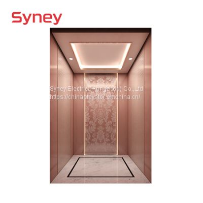 China Made Cost Price Rose Gold Etching Home Lift Passenger Elevator