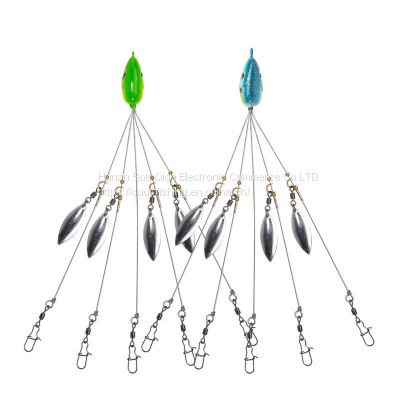 DUUV Fishing Tackle 5 Arms Alabama Umbrella Rigs with Barrel Swivels Ultralight Fishing Lures Bait Rigs for Bass Lures