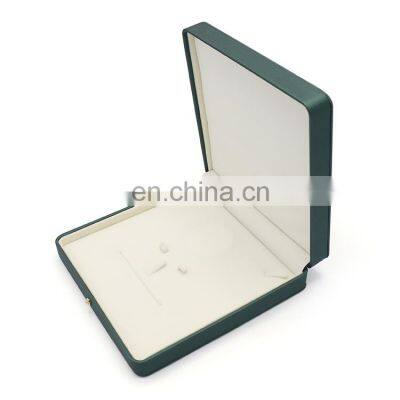 Hot sell luxury gold square pu leather jewelry box necklace box