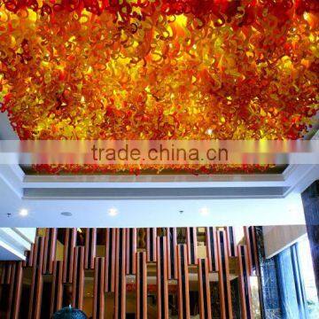 Large Hanging Blown Glass Tubes Hotel Attractive Ceiling Decoration