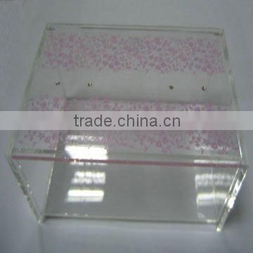 fantastic clear Acrylic cube box display with printing lid