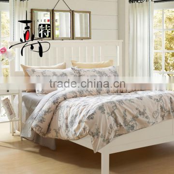 new fashion product luxury 100% cotton active printed flocking long staple cotton satin bedding sets