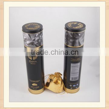 metal round cylinder packaging box for wine