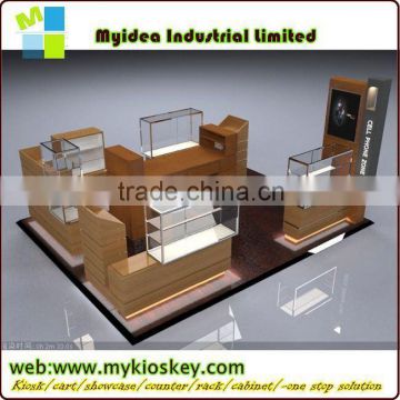 Shopping mall acrylic cell phone kiosk design for sale phone case display rack