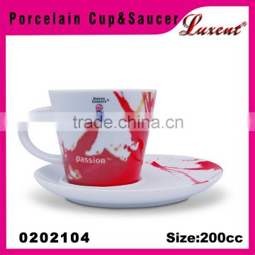 Customized promotion porcelain ceramic espresso coffee cup and saucer set