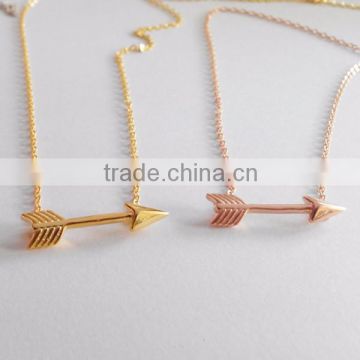 925 Sterling Silver bow and arrow simple design necklace for girls jewelry necklace