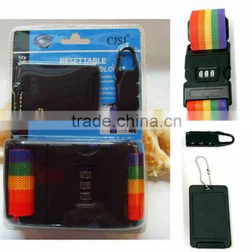 travel luggage sets(luggage strap, combination padlock, name tag)