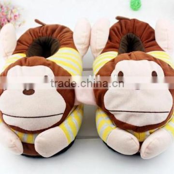 2015 beautiful and high quality plush monkey slipper/monkey slipper