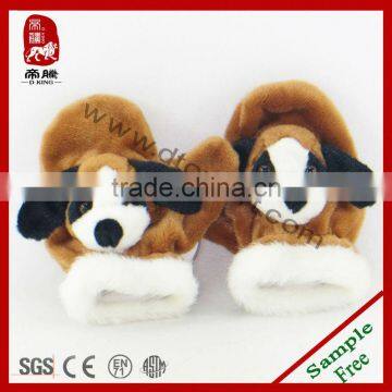 Plush animal glove toys,,baby winter glove,Stuffed dog glove