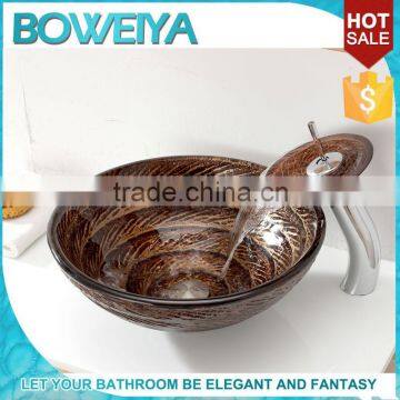 National Standard Restaurant Brown Glass Bathroom Sink Bowl