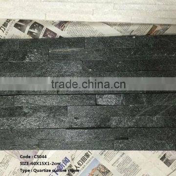 cs044 black quartz culture stone tiles front wall covering decorative outdoor stone wall tiles                        
                                                Quality Choice